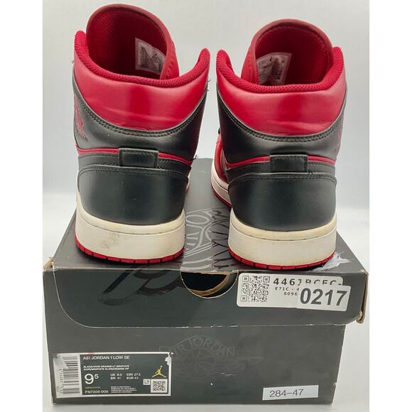 Nike Air Jordan 1 Mid “Reverse Bred” Black Gym Red 554724-660 Sz 9.5 #284 main image 7